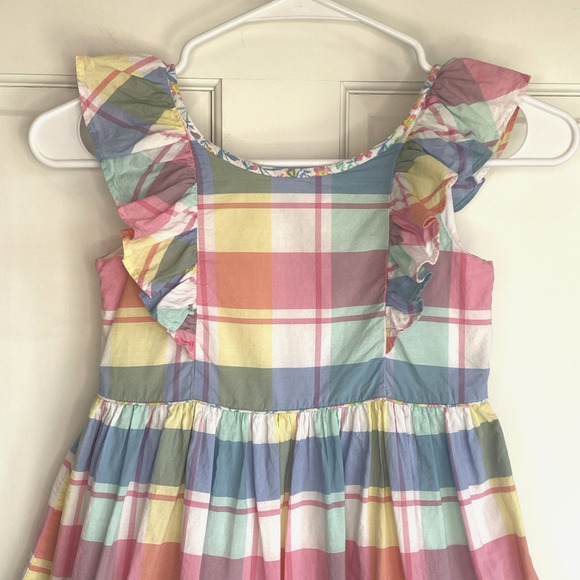 Tommy Bahama Ruffle Party Dress Girls Sz 7 100% Cotton Lined Preppy Classic - Picture 2 of 16